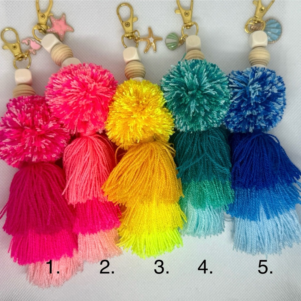 Bright, Ombré Pom Pom Keychain